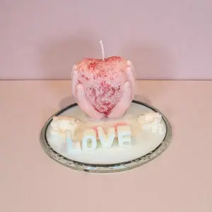 Heart-Shaped Soy Candle - Romantic Decor