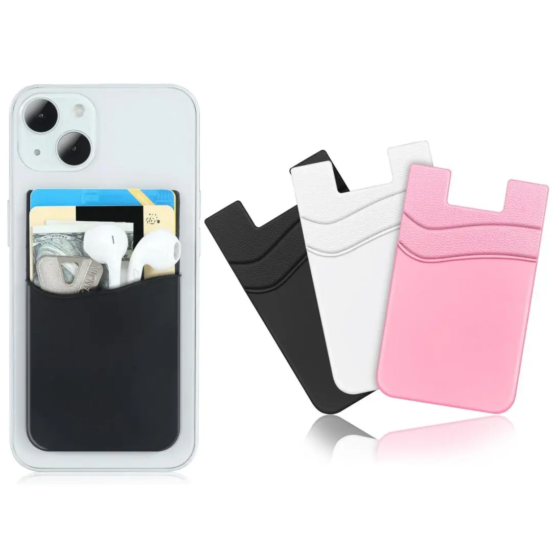 Phone Back Silicone Card Holder, Double Layers Design Phone Card Storage Bag, Phone Back Storage Bag for Card, Mobile Phone Parts, Phone Accessories, Electronic Gadgets, Mens Tech Gadgets 2024, Portable, Durability, Card Covers, Cellphone, Smartphone