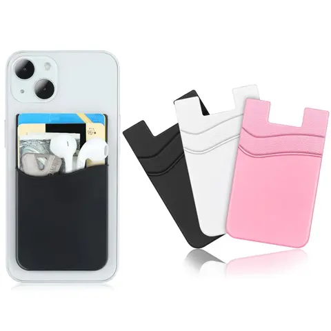 Phone Back Silicone Card Holder, Double Layers Design Phone Card Storage Bag, Phone Back Storage Bag for Card, Mobile Phone Parts, Phone Accessories, Electronic Gadgets, Mens Tech Gadgets 2024, Portable, Durability, Card Covers, Cellphone, Smartphone
