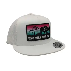 Red Dirt Hat Co. Unisex Miami Vice White & Black Mesh Back Snapback Hats