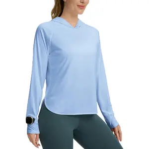Women's UPF 50+ Sun Shirt with Hoodie SPF Long Sleeve UV Protection Shirts Hiking Fishing Outdoor Lightweight