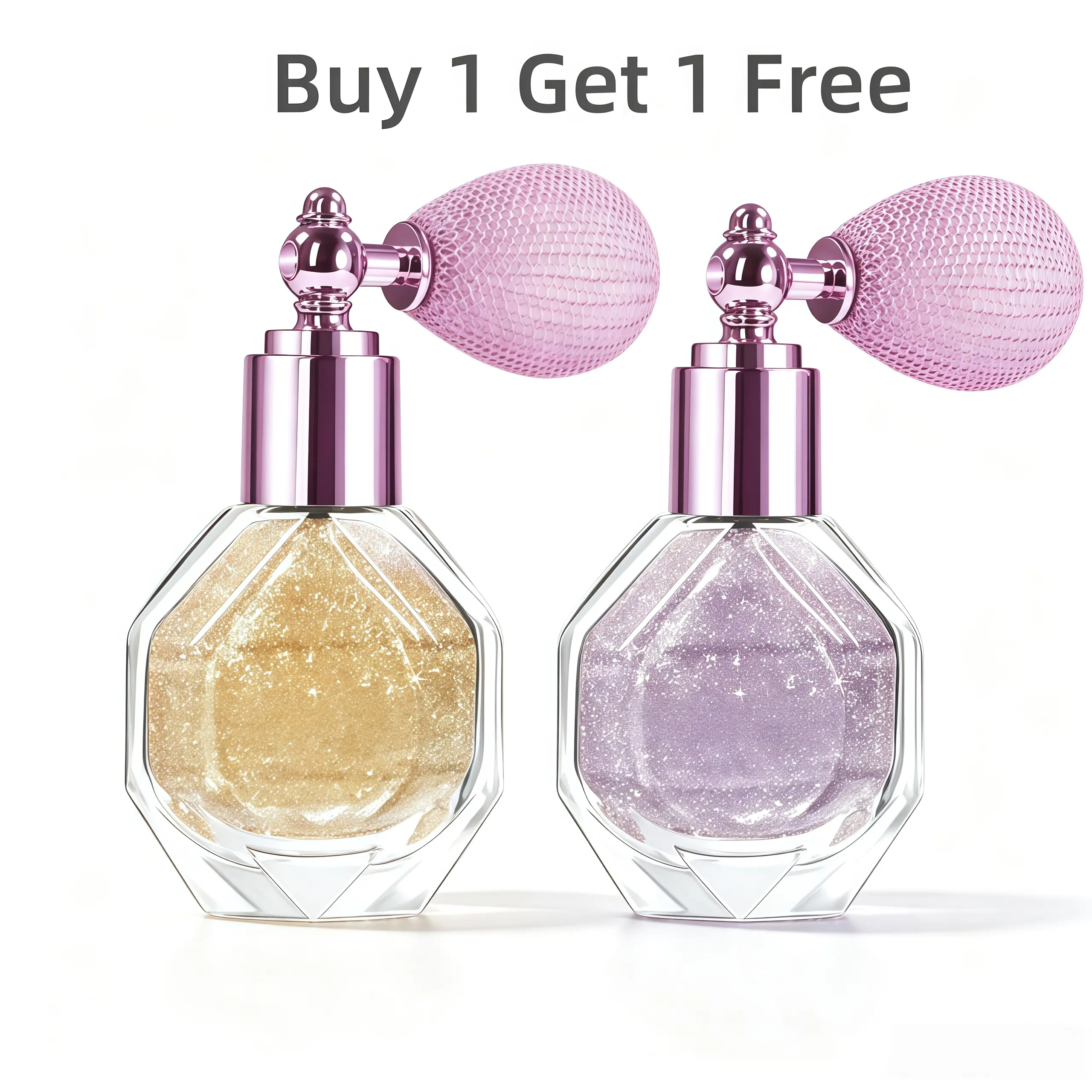 【Buy 1 Get 1 Free】Highlighter Powder Spray, Shimmering Powder High Gloss for Face Body & Hair, Long-lasting Glitter Waterproof Face Highlighter Spray for Women Halloween Party or Daily Wear