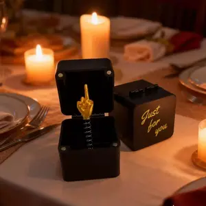 Funny Middle Finger Ring Box, "Just For You" Prank Jewelry Gift Box