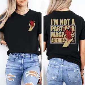 Im Not Part Of MAGA Agenda T-Shirt, Political Protest Graphic Tee, Punk Rock Inspired Statement Shirt, Anti MAGA Slogan T-Shirt