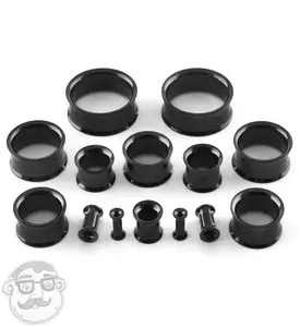 Black Stainless Steel Internally Threaded Tunnel Plugs