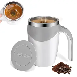 Automatic Self Stirring Coffee Mug 380ml, Electric Magnetic Mixing Cup Stainless Steel, USB Rechargeable Travel Mug for Coffee Tea Hot Chocolate
