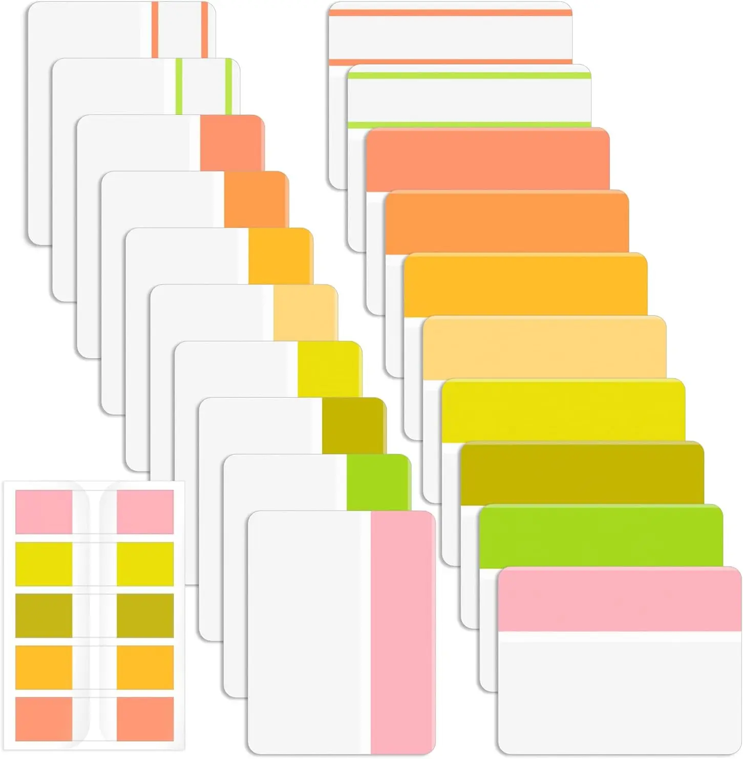 Sticky Index Tabs - 500 count, 21 Sets, Colorful Page Markers for Binders, Books, & Notebooks