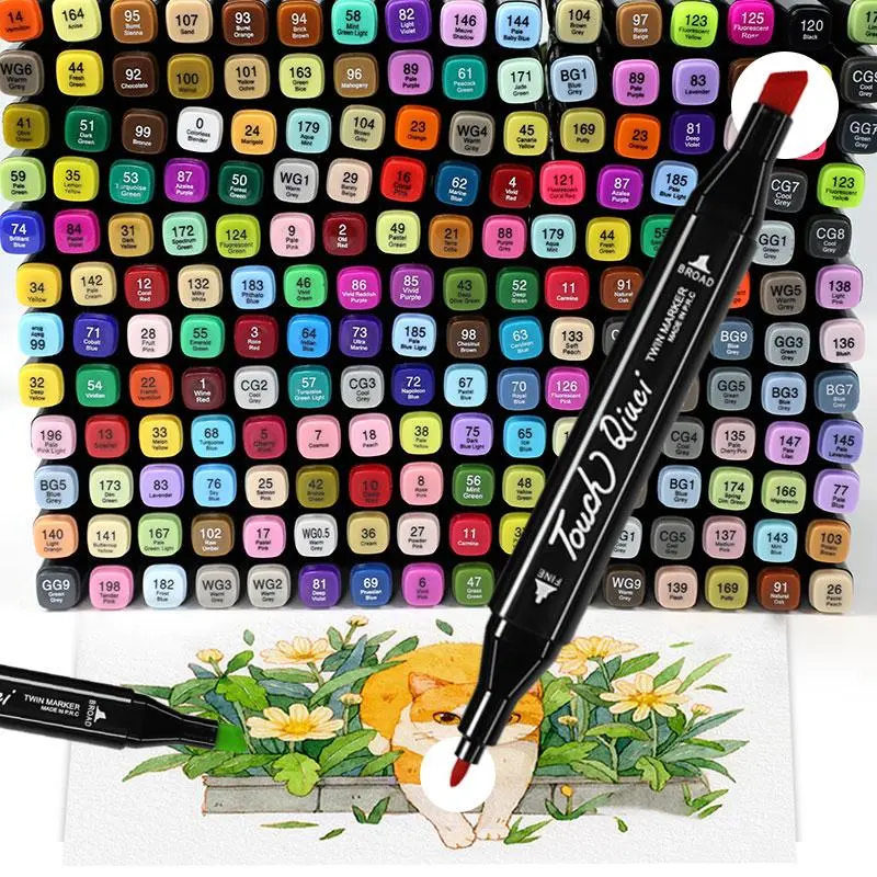 (68+12) PCS Dual Tip Art Markers, Fine & Broad Tip Coloring Markers for Drawing, Sketching, Illustration, Journaling & Crafts