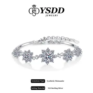 【TODAY ONLY】Sunflower Bracelet Total 2.6CT vvs Synthetic Moissanite Bracelet in 925 Sterling Silver