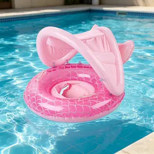 Mermaid Sequin Swim Ring with Steering Wheel Design, Summer Pool Party Essential, Perfect for Beach Vacations
