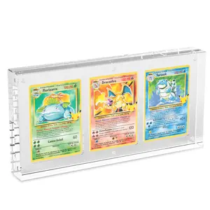 MaybeRain Card Display Case, Transparent Card Display Clear Card Stands, 35PT Acrylic TCG Triple Cards Frames for Standard Cards,Comic Cards, Sports Cards, Baseball Cards(20mm)