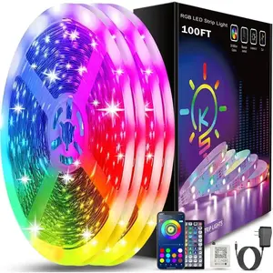 100ft Led Strip Lights (2 Rolls of 50ft) Bluetooth Smart App Control Music Sync Color Changing RGB Led Light Strip with Remote,Led Lights for Bedroom Room Home Decor Party Festival