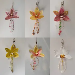Handmade Orchid Keychain – Aesthetic Floral Charm