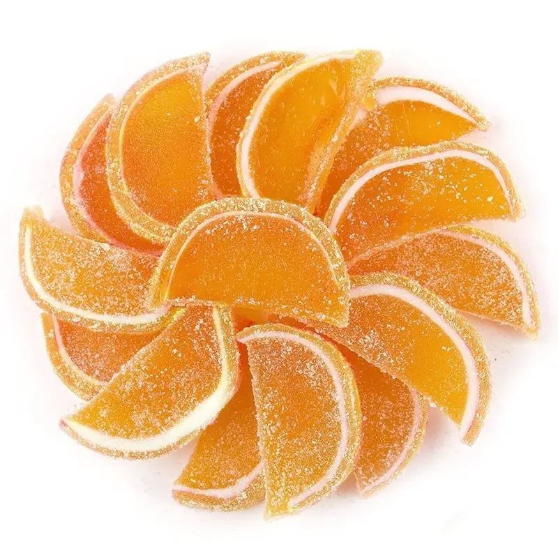 Boston Fruit Slices Orange Flavor Sugar Sanded Jelly Fruit Slices Bite Snack Candy Bonbon Sweet - Bulk Candy candied fruits food snacks Party Platters Soft Natural