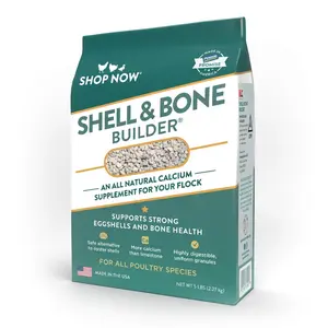 Natural Calcium Supplement for Laying Hens – Coarse Shell & Bone Builder for Strong Eggshells, 5 lb