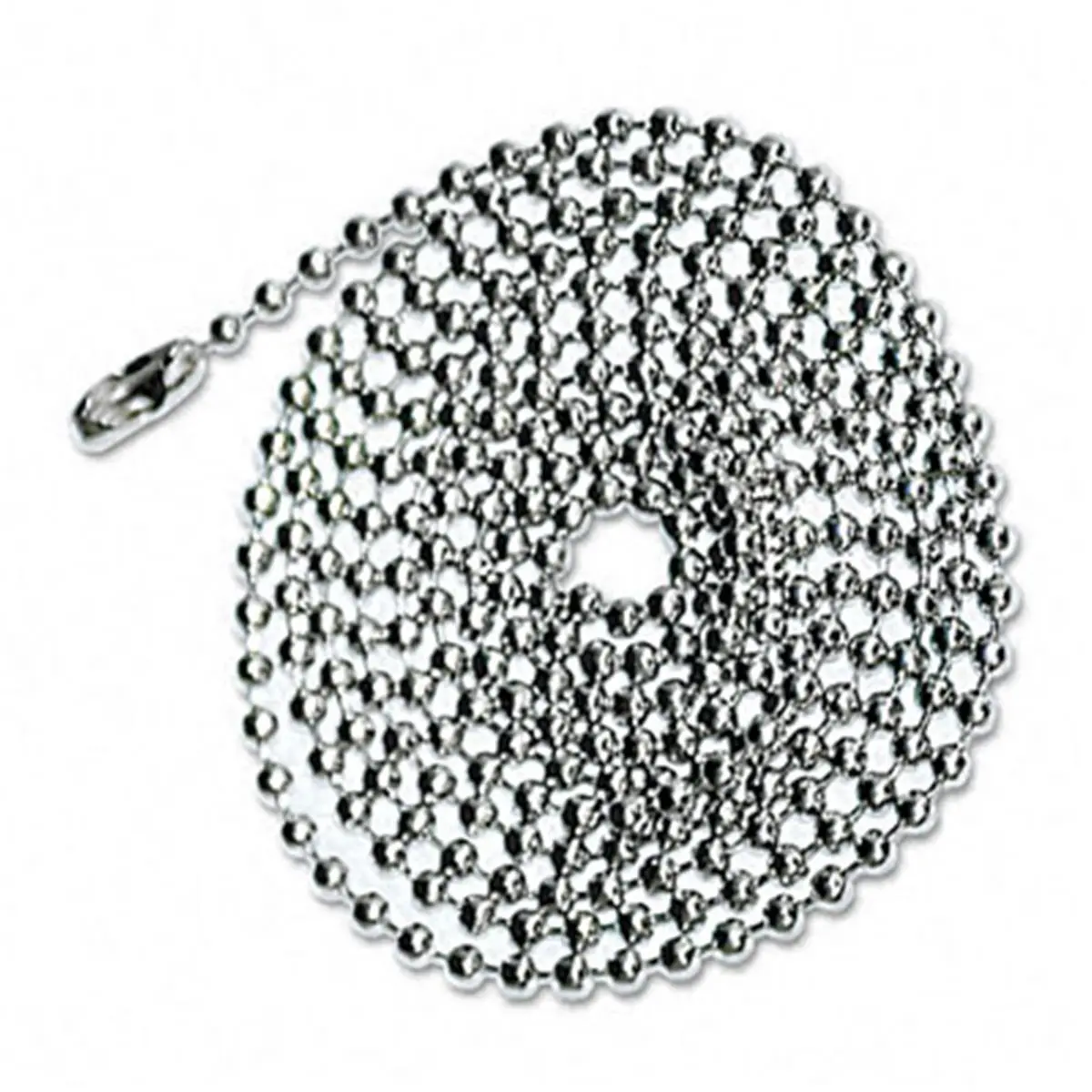 Advantus 75417 Nickel-Plated Beaded ID Badge Holder Chain with Chrome Ball Chain Connector, 36 in, for Access Passes & Decals, 100 per Box