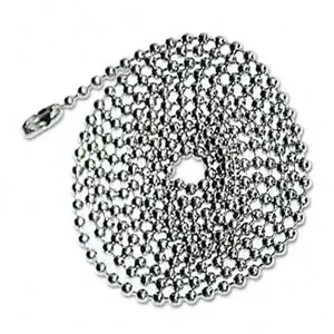 Advantus 75417 Nickel-Plated Beaded ID Badge Holder Chain with Chrome Ball Chain Connector, 36 in, for Access Passes & Decals, 100 per Box