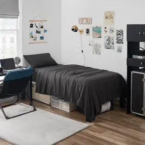 Dark Sky Reserve - Bamboo Linen Twin XL Sheet Set -  Portugal Made - Faded Black