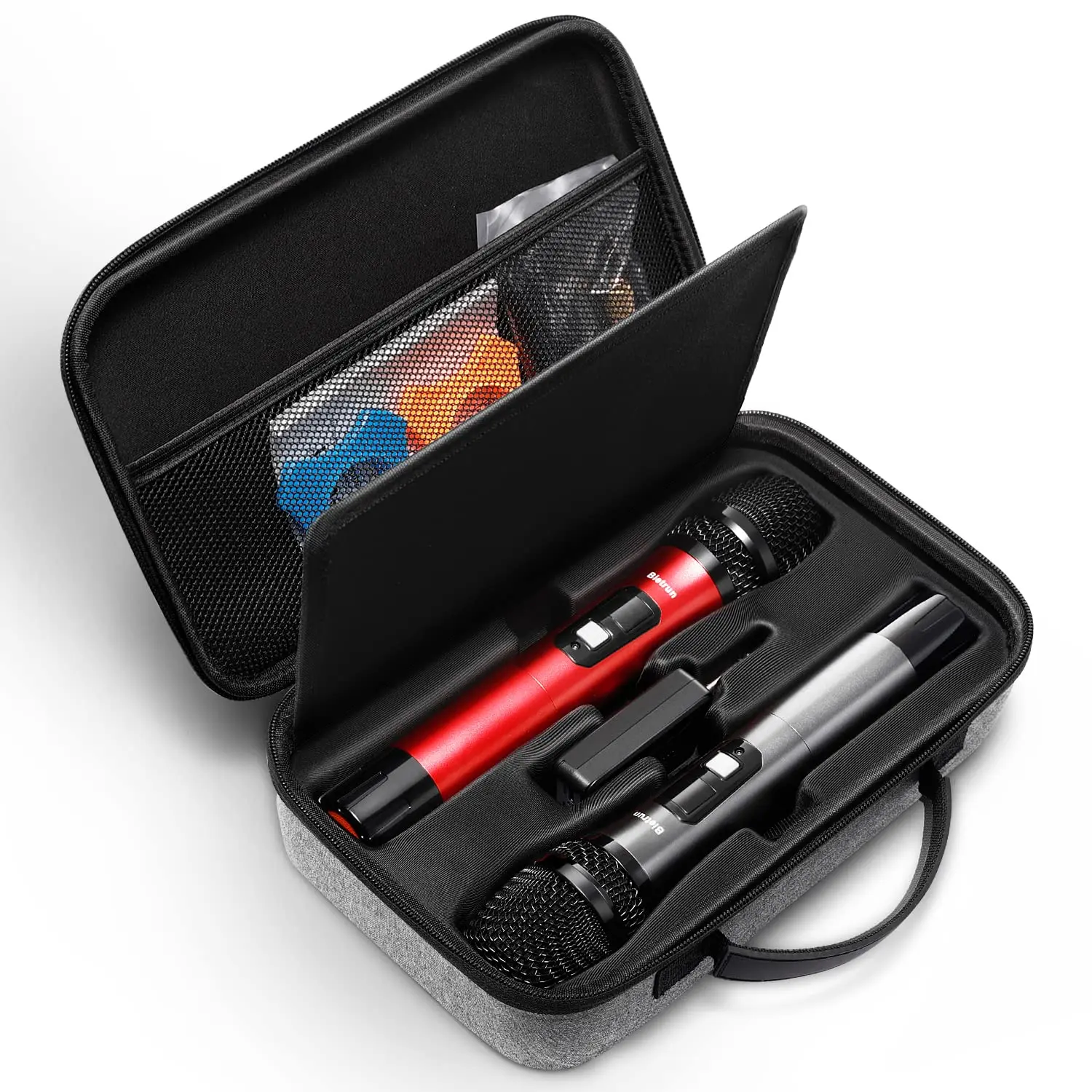 Bietrun Portable Microphone Storage Case Wireless Mics WXM02/WXM04/WXM19/WXM19A/WXM21, EVA Hard Shell Exterior Case, Case Only