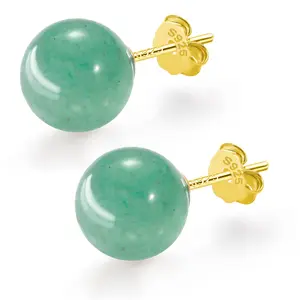 [Spring Fashion] Jade Green Stud Earrings for Women Earrings Natural Stone Jewelry for Green Aesthetic Spring Outfits Jewelry Trends 2026, Birthday Gift for Her