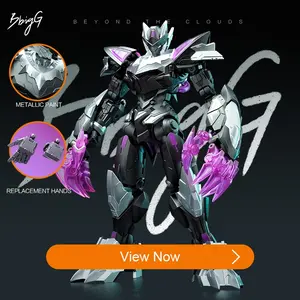 22cm Dark Mecha Model Kit, Pre-Painted Silver Robot Action Figure, Half-Transparent Crystal Claws, Tool-Free Snap Together, Collectible Display