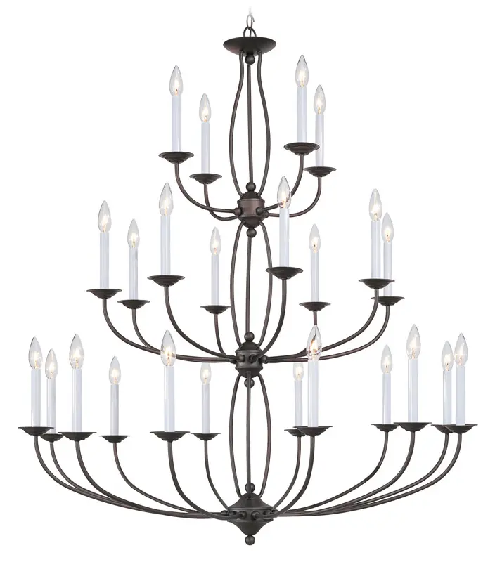 24 Light Bronze Chandelier with Steel base material