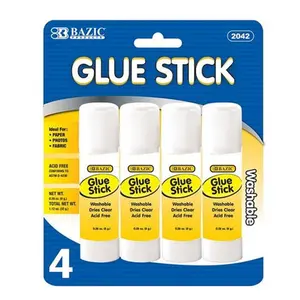 212 MAIN Square Glue Stick, 8g/0.28 Oz Compact Form Washable Acid-Free Small Adhesive Stick, 4-Pack per Case (24 Total Cases)