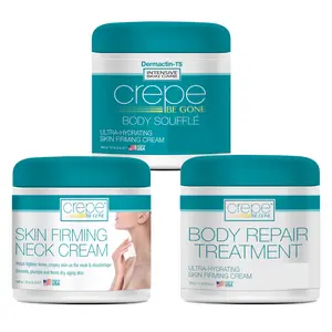 Crepe Be Gone 3-Piece Firming & Ultra Hydrating Body Set – Includes Large 12 oz Body Soufflé, 12 oz Body Repair Treatment, 12 oz Neck Firming Cream