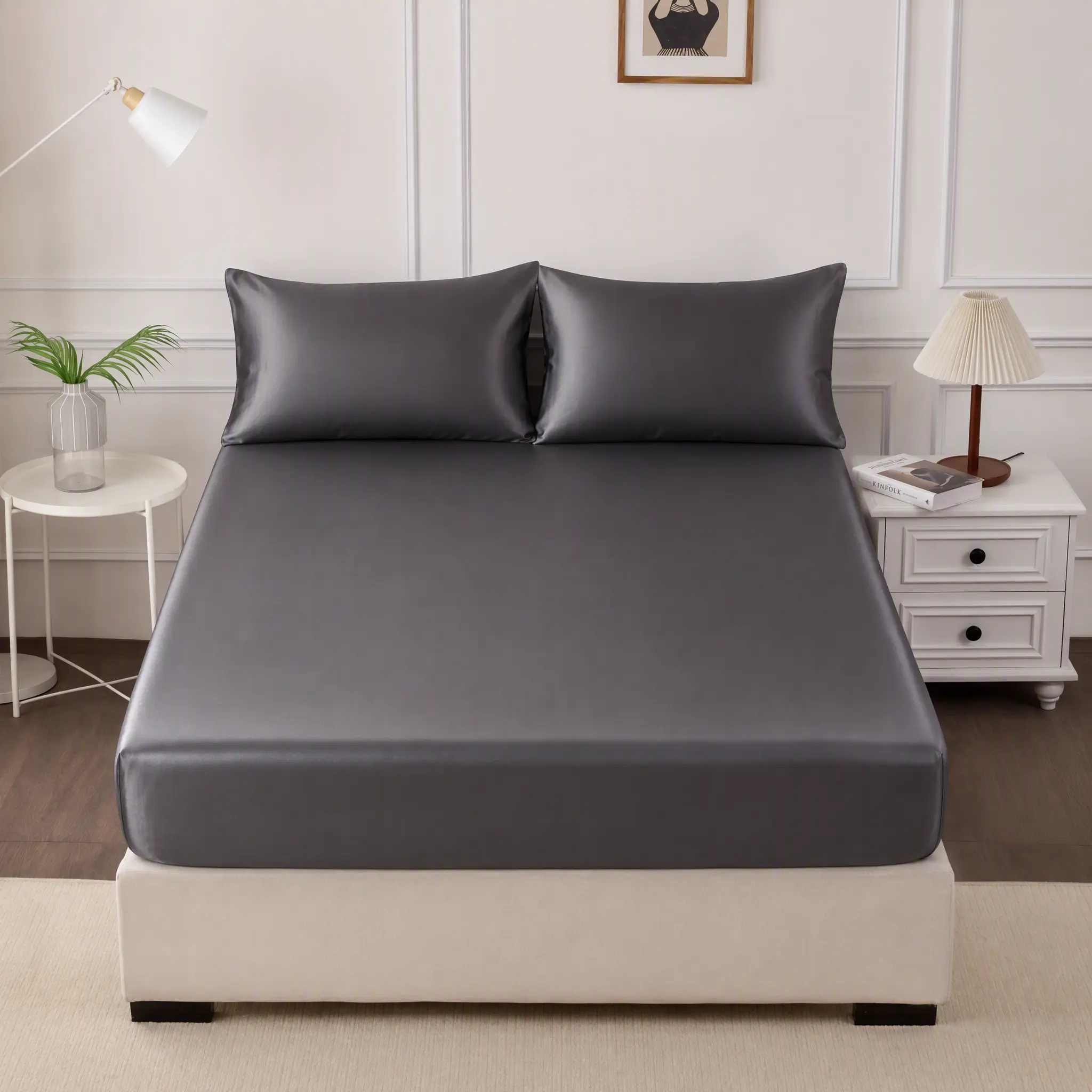 Cosybay Cotton-Linen Fitted Sheet Set, 2-3pcs - Twin:1 Fitted Sheet+1 Pillowcase, Full/Queen/King:2 Pillowcases, Smooth Touch, All-Season Breathable, Envelope Closure, Machine Washable, Size Match, Halloween Bedding for Back to School Bedrooms