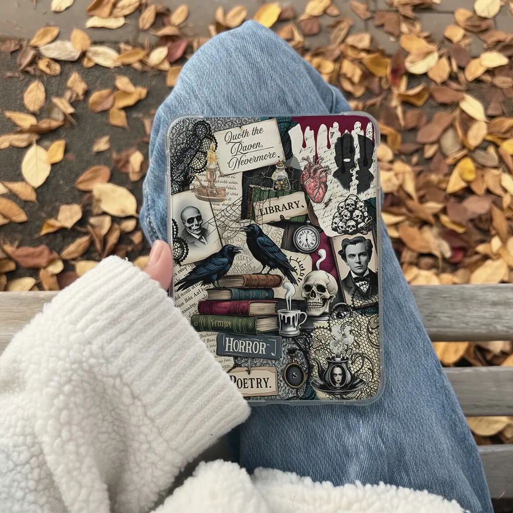 Dark Acadamia Bookish Kindle Insert for Clear Case – Aesthetic Book Lover Decor | Cozy Reading Accessory