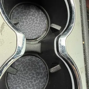 2 or 4 Pcs Leopard Print Car Coasters, Absorbent Neoprene, Easy to Clean, Gift for Him or Her