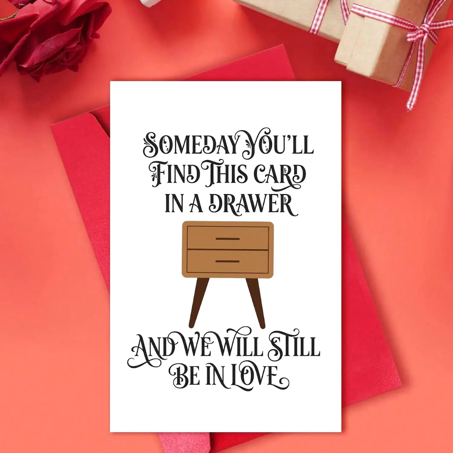 💖 Eternal Love Keepsake! Romantic Anniversary Card for Boyfriend Girlfriend Husband Wife, Premium 350GSM Glossy 5x7 Inch Card with Red Envelope, Perfect for Valentines Day Wedding Milestone, Blank Inside for Heartfelt Love Notes 🌹✨