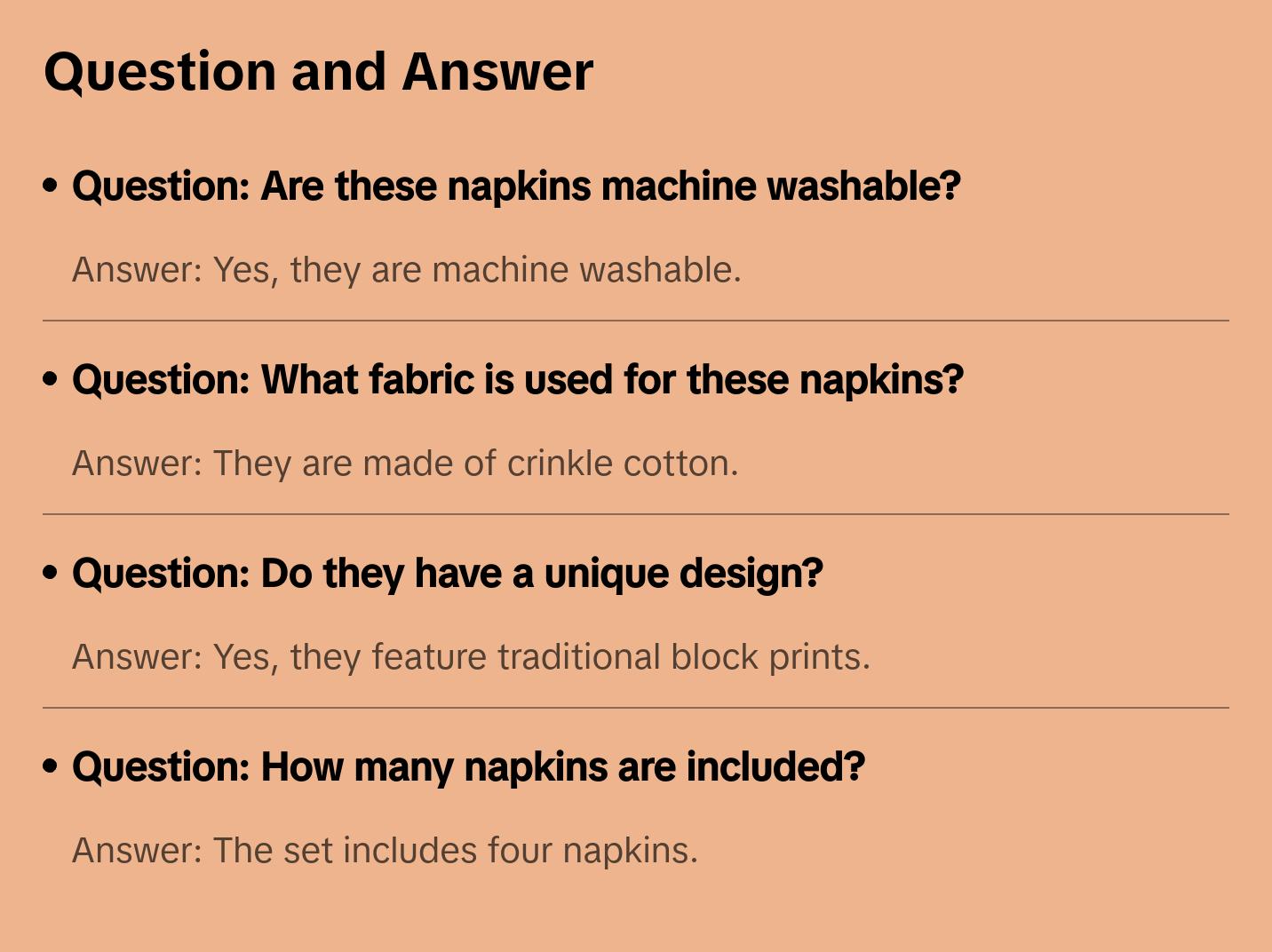 Oleander Block Print Napkins S/4