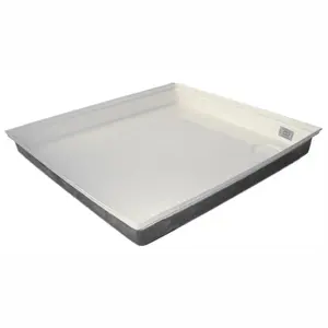 Shower Pan for Shallow RV Bathrooms, 27x24x4 ft Polar White, Durable ABS Plastic with Molded Drain, Reinforced Bottoms for Extra Durability