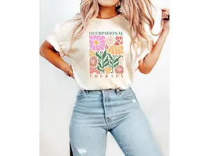 Floral Occupational Therapy shirt, Retro OT shirt, Occupational Therapist Gift Shirt
