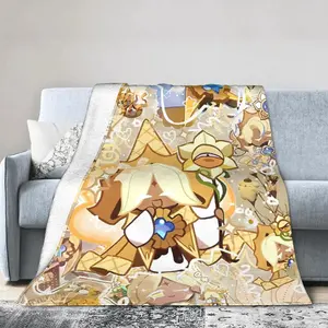 Cookie Run Kingdom Pure Vanilla Flannel Blanket, Super Soft Cozy Blanket for Bed Office Sofa and Everyday Comfort girly bedroom decor