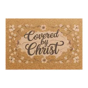 Covered By Christ Floral Doormat | Covered by Christ Welcome Mat, Christian Home Decor, Entryway, Gifts for Garden Lovers
