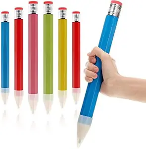 6 Pcs Wooden Jumbo Pencils for Prop, Funny Huge Giant Pencil 14 Inch for Home and School Supplies, Kids, Preschoolers(14 Inch) stationery  supplies