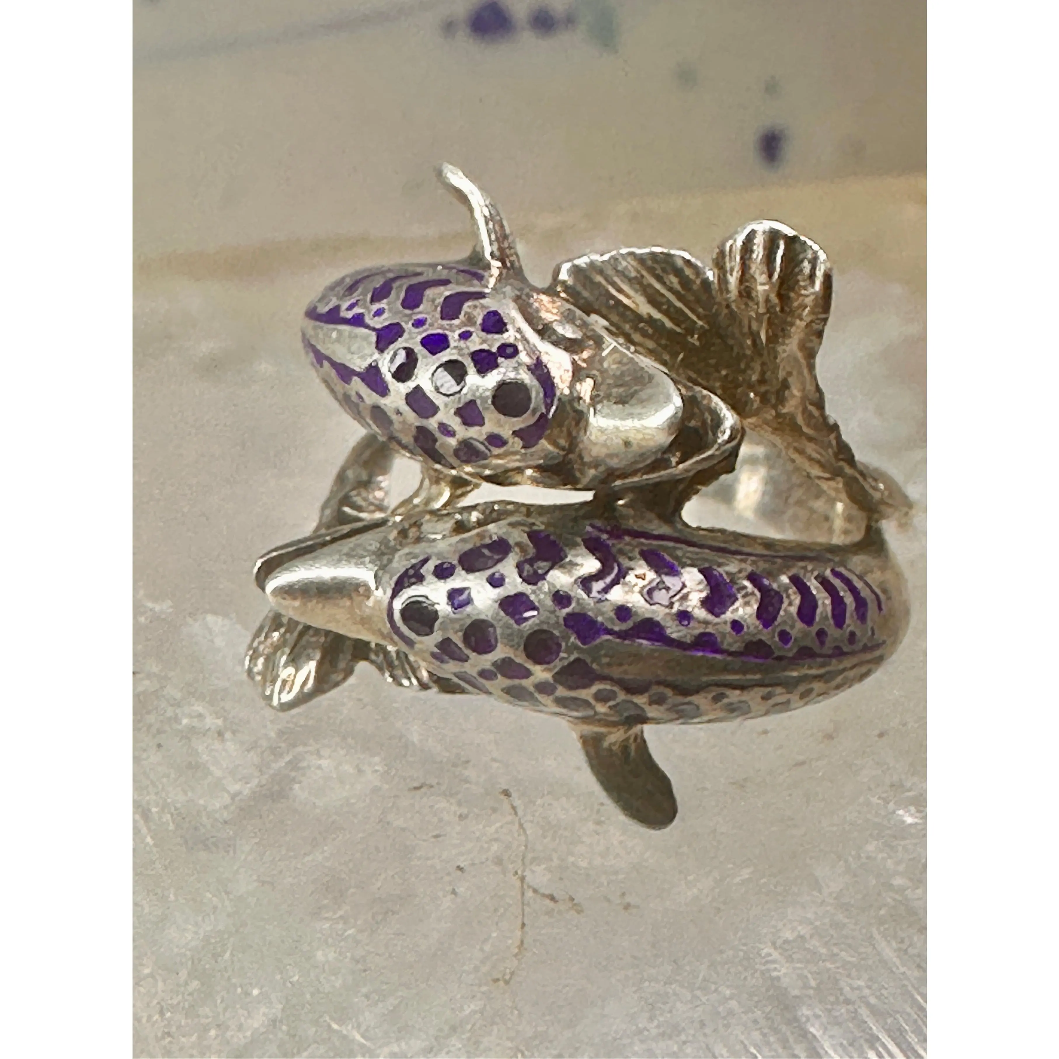 Dolphin ring dolphins band waves size 5.50 sterling silver women
