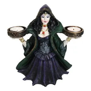 Hocus Pocus Grand High Witch Sorceress Double Votive Candle Holder Figurine