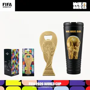[FIFA World Cup]Officially LicensedParty Essentials Kit: Loud Fan Rowdy Cup + FIFA Trophy Bottle Opener – Perfect for Tailgating, BBQ, Home Bar Setup, Soccer Viewing Party, Father’s Day Gift & Fan Celebrations