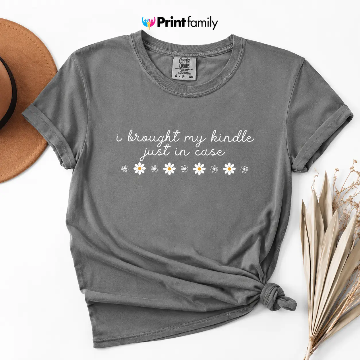 Comfort Colors I Brought My Kindle Just In Case TShirt, Book Lover Tee, Funny Reading Tshirt, Bookish Gift, Introvert Booktok TShirt - Printfamily