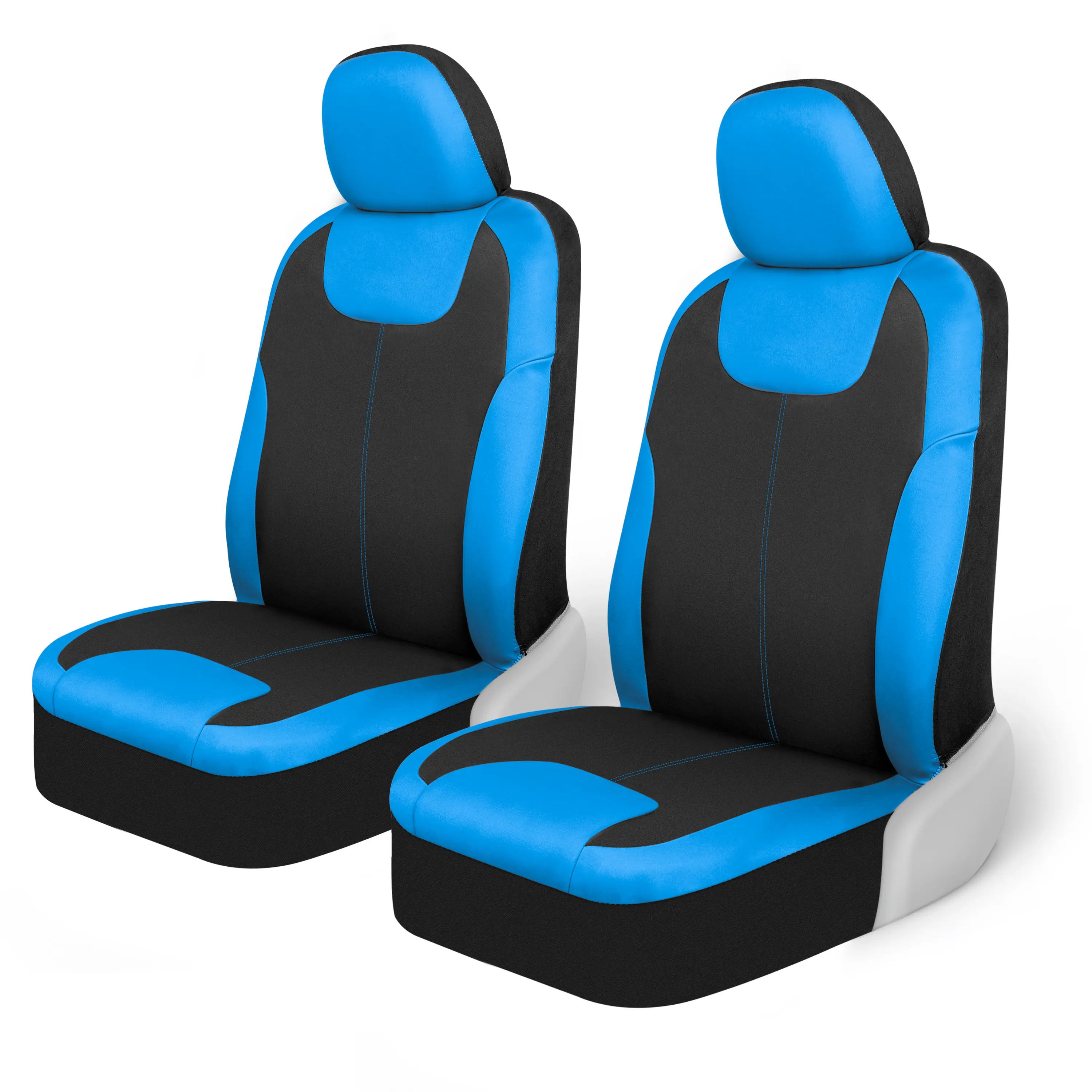 Motor Trend Blue/Black Waterproof Seat Covers for Front Seats – Premium Neoprene Blue Seat Covers, Car Seat Protectors with Removable Headrest, Interior Covers for Auto Truck Van SUV