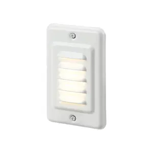 LeonLite® Pro Upright Pillbox Louvered Step & Deck Light - White - 3000K