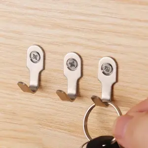 Wall-Mounted Hook, Stainless Steel Single Hook, Small Clothes Hook, Used for Keys, Cups, Hats, Towels, Silver Color