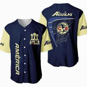 Trending 2025 Club America Baseball Jersey, Tri Campeón Liga MX Amor Eterno Champions Apparel for Men Women - Popular Choice