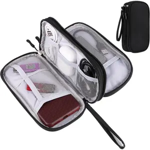 Universal  Organizer - Electronics Accessories Bag for Charger, Phone, Memory Card - Travel Gadget Bag - Black