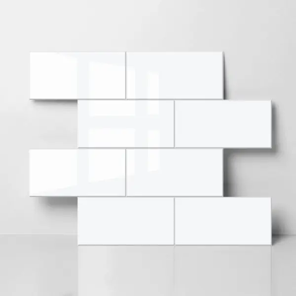12" x 12"Subway Glossy Pure White Peel and Stick Backsplash, Seamless Design  Kitchen Backsplash Wall Tiles, PVC Stick on Backsplash for Kitchen, Bathroom, RV, Fireplace
