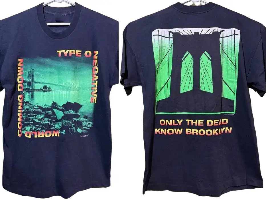 2 Sides TYPE O NEGATIVE 1999 WORLD COMING DOWN Black T-Shirt S-5XL