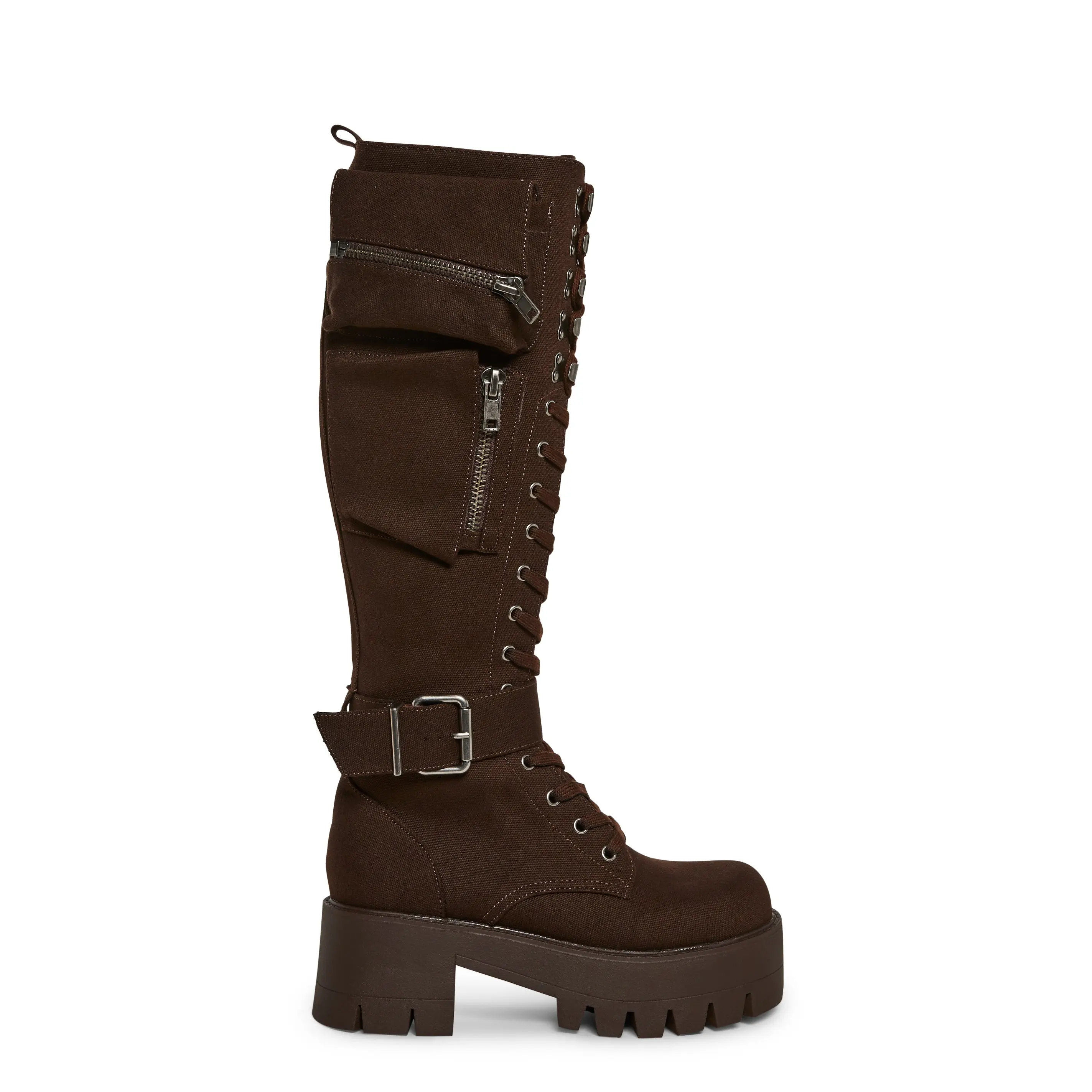 Obsidian Pocket Combat Boots - Brown